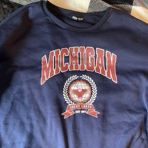 worn oversized, size: L, navy blue, shein, never worn